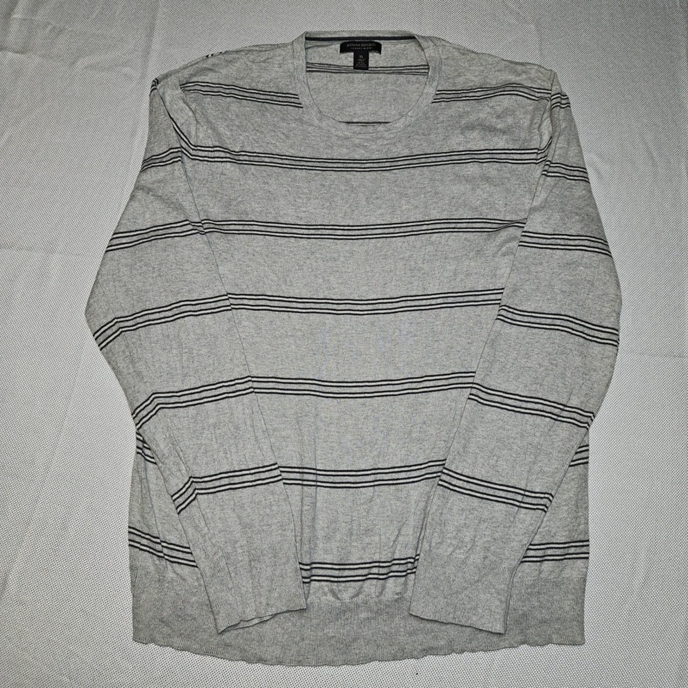 Banana Republic Luxury Blend Men's Striped Crew Neck Long Sleeve Sweater XL